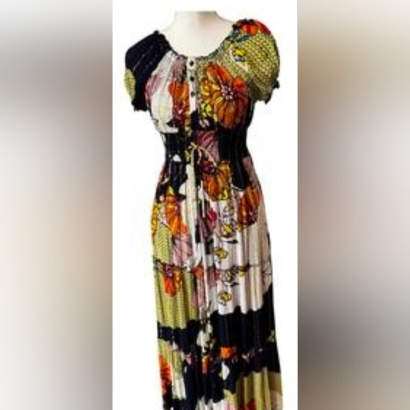 Vibrant Floral Maxi Dress By Anthrophologie (B - Picture 1 of 6